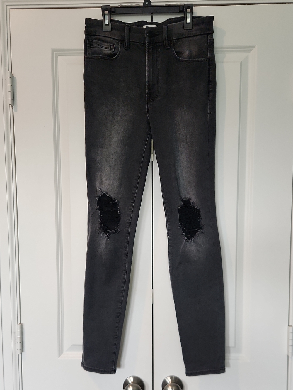 Good American Good Legs Washed Black Skinny Jeans